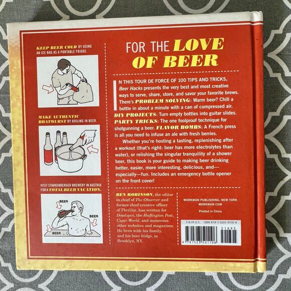 Beer Hacks Book Ben Robinson Tips Tricks bottle opener Gift Funny Gag New Dad - Picture 4 of 12